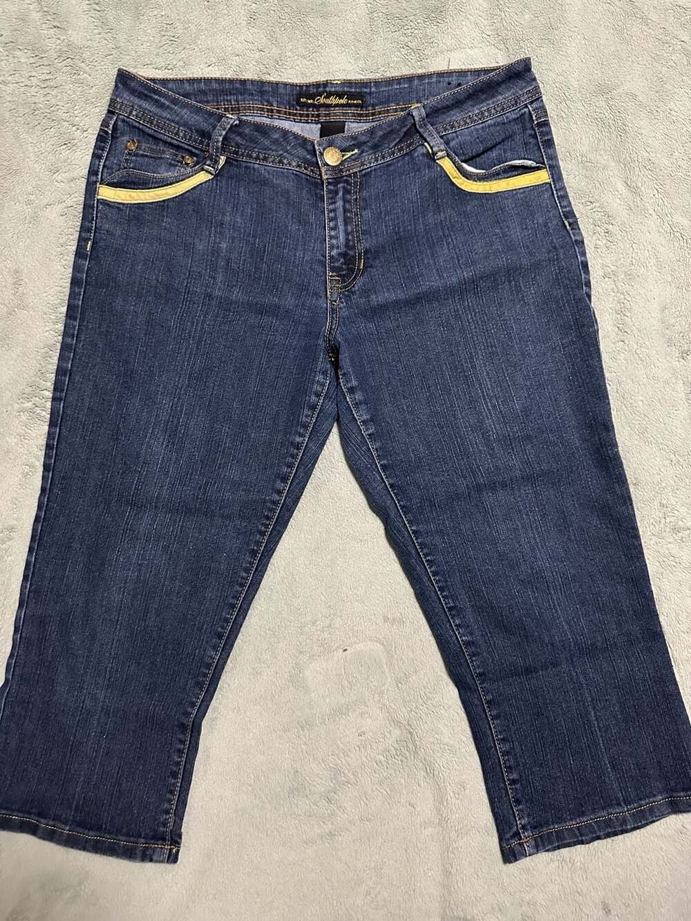 Southpole Denim Capris, Size 13, Straight Crop Low Rise Stretch Medium Wash